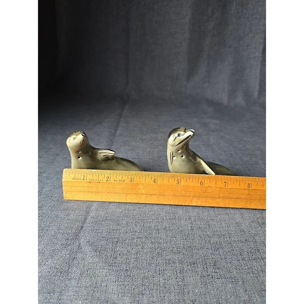 Vintage Lipper and Mann Seals Porcelain Salt and Pepper Shakers Nautical Mermaid